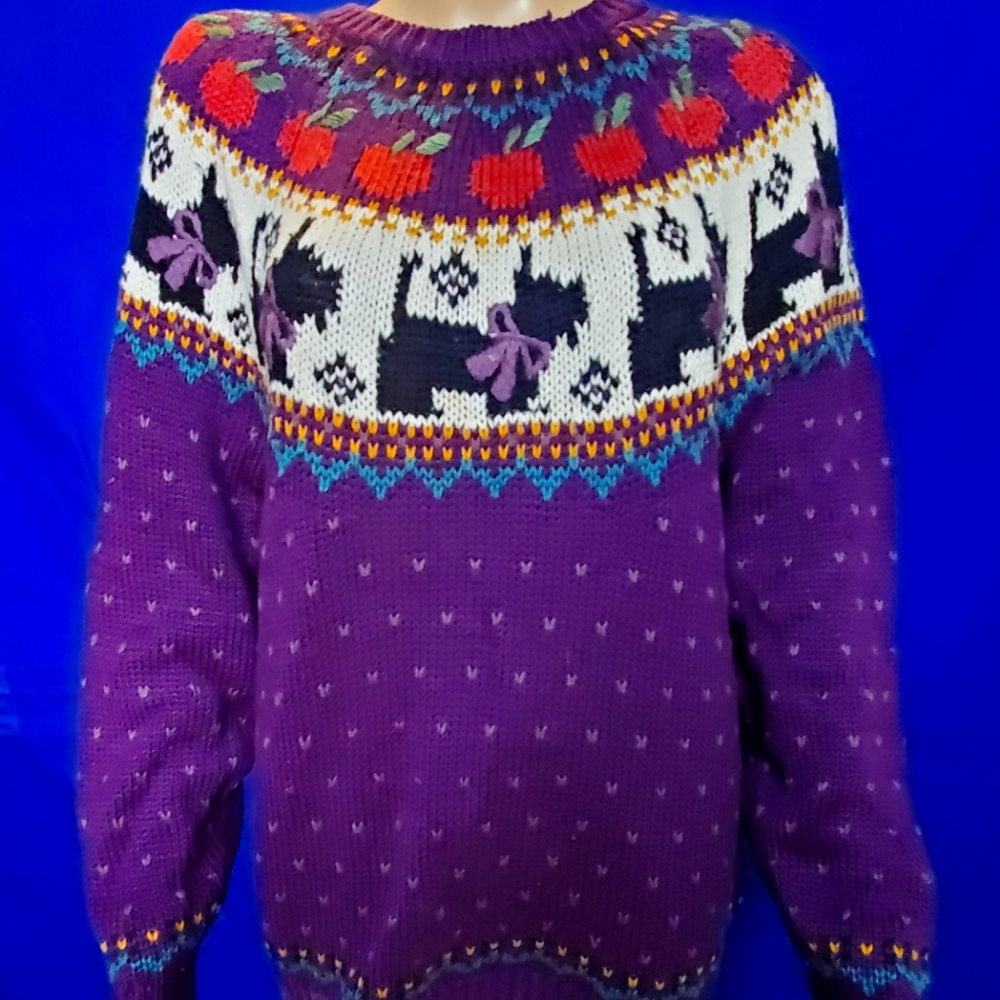 Vintage Northern Isles Purple Holiday Sweater XL